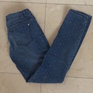 Delia’s Medium Wash Polka Dot and Anchor Jeans